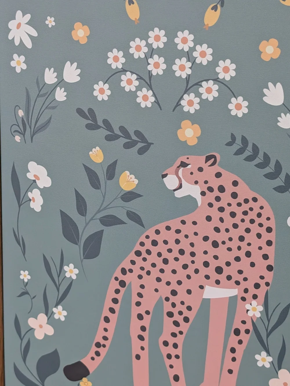Cheetah Botanical framed canvas wall art Pre Owned,